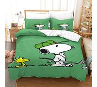 Snoopy Duvet Cover Bedding Set Cartoon Duvet Cover Pillow Case with Zipper Closure Suitable for Children, Girls, Adolescents And Adults Double（200x200cm）