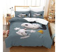 Snoopy Duvet Cover，cute 3D Puppy Printed Bedding Set 3-Piece SetMicrofiber Quilt Cover with Zipper Closure for Adults And Teens King（220x240cm）