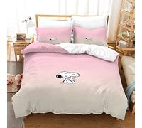 Snoopy Duvet Cover Kids 3D Bedding Set, Puppy Pattern Fleece Thickening Super Warm Duvet Cover Set Double（200x200cm）