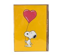 Snoopy Holding Heart Balloon Plain Greeting Card Valentines Love All Occasion