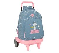 SNOOPY - Large Backpack with Wheels, Compact Evolution, Removable, Ideal for Children of Different Ages, Comfortable and Versatile, Quality and Resistance, 33 x 22 x 45 cm