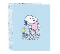 SNOOPY LOVE - Folio Folder 4 Rings, Ideal for Children of Different Ages, Comfortable and Versatile, Quality and Resistance, 27 x 6 x 33 cm, light blue, M, Casual