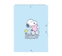 Snoopy Love - Folio Folder with 3 Flaps, Ideal for Children of Different Ages, Comfortable and Versatile, Quality and Resistance, 26 x 36.5 cm, Light Blue, M, Casual