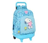SNOOPY LOVE - Large Backpack with Wheels, Compact, Removable, Ideal for Children of Different Ages, Comfortable and Versatile, Quality and Resistance, 33 x 22 x 45 cm, light blue, M, Casual