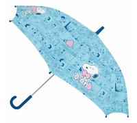 SNOOPY LOVE - Manual Umbrella, 8 Panels, Metal Rods, Comfortable and Versatile, Quality and Resistance, 48 cm, Polyester Material, light blue, M, Casual