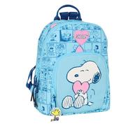 SNOOPY LOVE - Mini Backpack for Daily Use, Ideal for Children of Different Ages, Comfortable and Versatile, Quality and Resistance, 25 x 13 x 30 cm, light blue, M, Casual