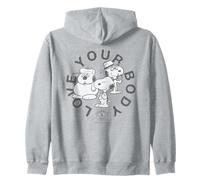 Snoopy Love Your Body Positive Ageing Healthy Mind Vintage Zip Hoodie