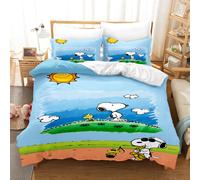 Snoopy Luxury Bedding Set Cute Printed Cartoon Quilt Cover Duvet Cover 3-Piece Set 1 Twin Covers