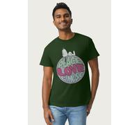 Snoopy Peace Love And Music T-Shirt Peanuts Bottle Green XXL