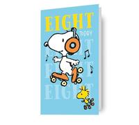 SNOOPY PEANUTS BIRTHDAY CARD AGE 8 HAPPY 8TH BIRTHDAY CARD