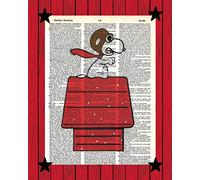 Snoopy Red Baron Poster Charlie Brown Peanuts Wall Decor Snoopy Flying Ace Dictionary Print 8x10
