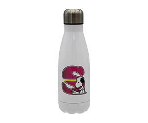 Snoopy - Stainless Steel Water Bottle, Airtight Closure, with Letter S Design, Multi-Colour, 550 ml, White, Official Product (CyP Brands)