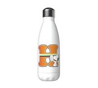 Snoopy - Stainless Steel Water Bottle, Airtight Closure, with Multi-Coloured Letter H Design, 550 ml, White, Official Product (CyP Brands)