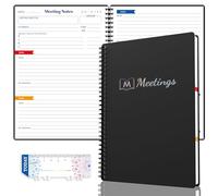 snootion Meeting Notebook for Work with Action Items, Project Planner Notebook for Note Taking, Office/Business Meeting Notes Agenda Organizer for Men & Women,140 Pages B5(7"x10") - Silvery
