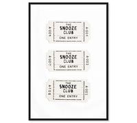 Snooze Club Entry Canvas Print Typography Art Print by Art Remedy, Black Frame, 10 x 15