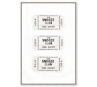 Snooze Club Entry Canvas Print Typography Art Print by Art Remedy, Silver Frame, 10 x 15