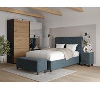 Snooze Nightfall Ottoman Bed Frame King Opulence Petrol