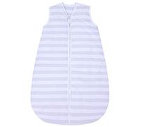 Snoozebag Child Toddler Sleeping Bag Size 6-10 Years 2.5 Tog Long 150cm With Side Zip Opening 100% Cotton Outer Nursery Sleepsack (Grey Stripe)