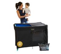 SnoozeShade Travel Cot Blackout Cover and Sleep Canopy Breathable Baby Mesh Blocks 94% of Light, Universal Fit for Holiday Cribs Nursery Mosquito Protection and Naps Away from Home
