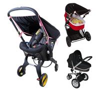 SnoozeShade Original Pram Sun Shade for Newborns Universal Fit Better Than Breathable Blackout Cover with UPF50 Plus Protection Baby Sleep Aid with Limited Edition Pink Trim