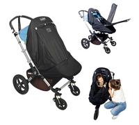 SnoozeShade Plus Extra Pram and Stroller Sun Shade Cover Blocks 99% UV UPF50+ Baby Sleep Aid and Breathable Blackout Canopy for Pushchairs Buggies and Travel Strollers