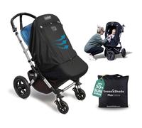 SnoozeShade Plus Extra Pram and Stroller Sun Shade Cover Blocks 99% UV UPF50+ Baby Sleep Aid and Breathable Blackout Canopy for Pushchairs Buggies and Travel Strollers