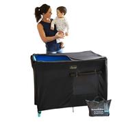 SnoozeShade Travel Cot Blackout Cover and Sleep Canopy Breathable Baby Mesh Blocks 94% of Light Universal Fit for Holiday Cribs Nursery Mosquito Protection and Naps Away from Home
