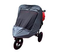 SnoozeShade Twin Deluxe Double Buggy Sun Shade for Twin Pushchairs and Strollers Breathable Blackout Mesh Blocks 97.5% UV Ideal for Newborns and Toddlers on The Go
