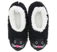 Snoozies! Critters Kids Super Soft Sherpa Fleece UK Kids Sizes 12-3 - Cats, Dogs, Frogs and Pigs (Cat, UK Footwear Size System, Big Kid, Women, Alpha, Medium, Small)