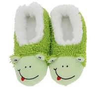 Snoozies! Critters Kids Super Soft Sherpa Fleece UK Kids Sizes 12-3 - Cats, Dogs, Frogs and Pigs (Frog, UK Footwear Size System, Big Kid, Women, Alpha, Medium, Medium)