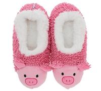 Snoozies! Critters Kids Super Soft Sherpa Fleece UK Kids Sizes 12-3 - Cats, Dogs, Frogs and Pigs (Pig, UK Footwear Size System, Big Kid, Women, Alpha, Medium, Medium)