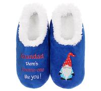 Snoozies Men's Super Soft Sherpa Pairables Gnome Grandad slippers, Blue, Medium