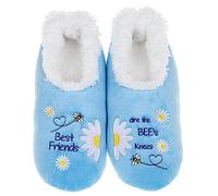 Snoozies! Pairables Bee Designs Womens Slippers Super Soft Sherpa Fleece Non Slip Sole Ladies Sizes 3-9 (Bee's Knees, uk_footwear_size_system, adult, women, alpha, medium, medium)