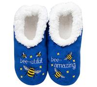 Snoozies! Pairables Bee Designs Womens Slippers Super Soft Sherpa Fleece Non Slip Sole Ladies Sizes 3-9 (Bee-utiful, uk_footwear_size_system, adult, women, alpha, medium, small)