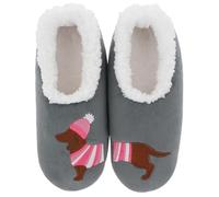 Snoozies Pairables Cats & Dogs Super Soft Sherpa Fleece Ladies Slippers Collection Womens sizes 3-9 UK (Stripy Dachshund, UK Footwear Size System, Adult, Women, Alpha, Medium, Large)