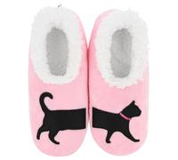 Snoozies Pairables Cats & Dogs Super Soft Sherpa Fleece Ladies Slippers Collection Womens sizes 3-9 UK (Pink Black Cat, UK Footwear Size System, Adult, Women, Alpha, Medium, Medium)