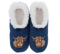 Snoozies! Pairables Highland Coo Super Soft Sherpa Fleece Womens House Slippers UK Sizes 3-9 (Highland Coo, UK Footwear Size System, Adult, Women, Alpha, Medium, Large)