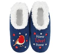 Snoozies Pairables Home Tweet Home - Women’s Super Soft Sherpa Fleece Slippers - Non-Slip Indoor House Shoes - UK Sizes 3-9 (Robin, UK Footwear Size System, Adult, Women, Alpha, Medium, X-Large)