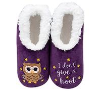 Snoozies! Pairables Owl Hoot Womens Slippers Super Soft Sherpa Ffleece Non Slip Sole Ladies Sizes 3-9 (uk_footwear_size_system, adult, women, alpha, medium, large)