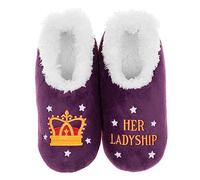 Snoozies Pairables Super Soft Sherpa Womens House Slippers - Her Ladyship (Deep Purple, Medium)