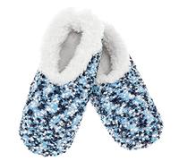Snoozies! Popcorn Super Soft Womens Slippers with Non-Slip Sole - Ladies sizes from 3-7 (Blue, large)