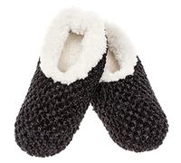 Snoozies! Rich and fabulous Super Soft Womens Slippers with Non-Slip Sole - Ladies sizes from 3-7 (Black, small)