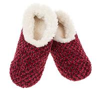 Snoozies! Rich and fabulous Super Soft Womens Slippers with Non-Slip Sole - Ladies sizes from 3-7 (Red, small)