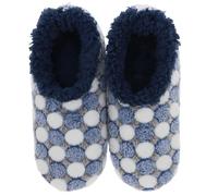 Snoozies! Spot The Dot Super Soft Sherpa Fleece Womens House Slippers ladies Sizes 3-9 Blue, Pink, Violet, White (Blue, UK Footwear Size System, Adult, Women, Alpha, Medium, Medium)