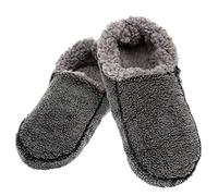 Snoozies Super Soft Sherpa Men’s House Slippers - Two Tone (Charcoal, Small)