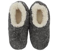 Snoozies! Teddy Bear Fur Super Soft Sherpa Fleece Womens House Slippers ladies Sizes 3-9 Cream, Pink, Violet, Grey (Grey, UK Footwear Size System, Adult, Women, Alpha, Medium, Small)