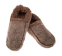 Snoozies! Two Tone Sherpa Fleece Lined Men’s House Slippers - With Non-Slip Sole - Sizes from 6-13 (Brown, Medium)