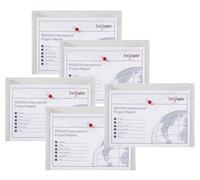 Snopake [100% Recycled] A4 Polyfile Popper Wallet File with Press Stud Closure and Index Tab - Clear [Pack of 5] Ref: 12841X