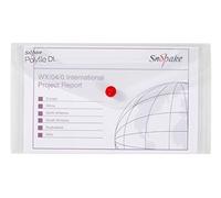 Snopake [100% Recycled] DL Polyfile Popper Wallet with Press Stud Closure - Clear [Pack of 5] Ref: 10057