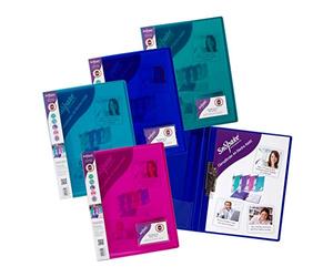 Snopake 12790 A4 Clamp Binder with 100 Sheet Capacity - Electra Assorted (Pack of 10)